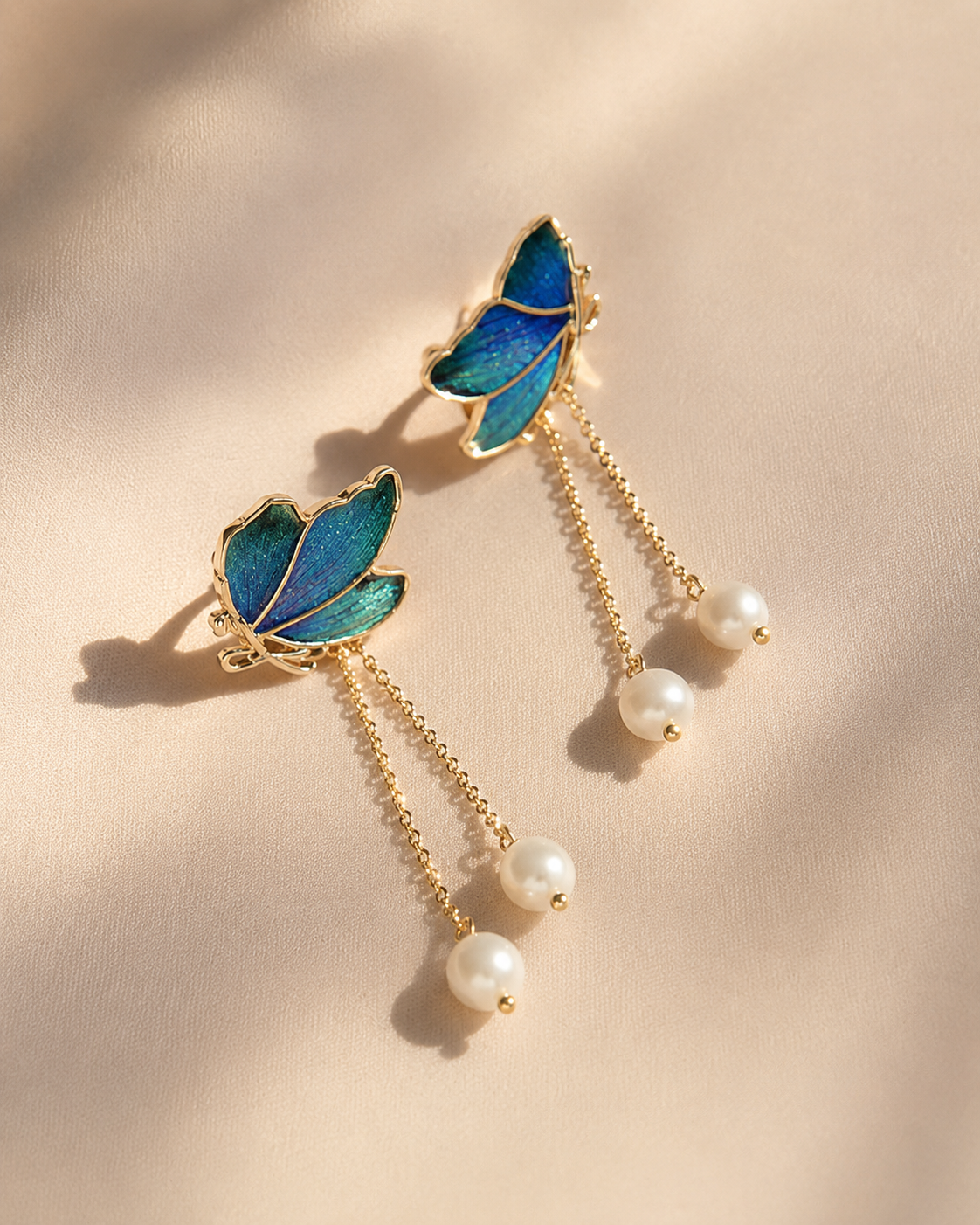 Butterfly Pearl Earrings