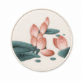 Pink Lotus Round Embroidery Wall Art - Yuanix embroidery product
