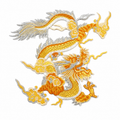 Golden Dragon Embroidered Appliqué Patch - Yuanix embroidery product