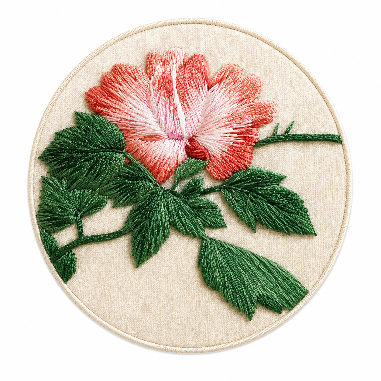 Pink Peony Round Embroidery Wall Art - Yuanix embroidery product
