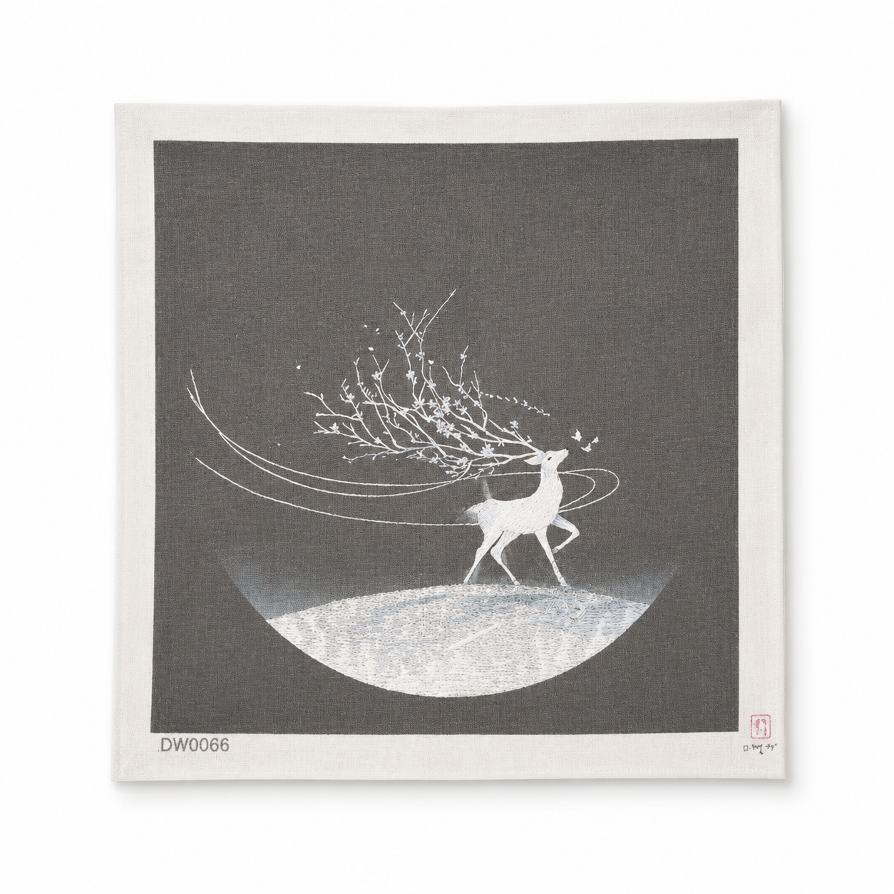 Black Moon Deer Embroidery Wall Art - Yuanix embroidery product